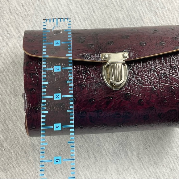 UNIQUE NO BRANDED WOMEN’S CYLINDER CROSSBODY BAG LITTLE PURSE COLOR: BURGUNDY - Picture 16 of 16